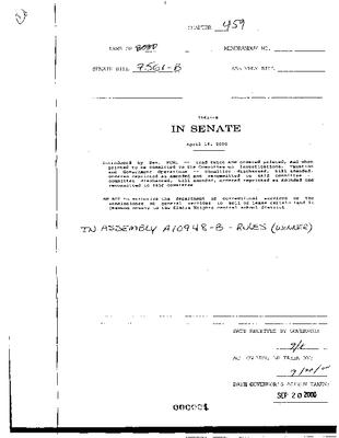 NYS Bill and Veto Jackets: 2000, Chapter 459