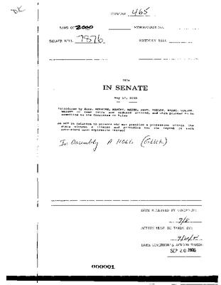 NYS Bill and Veto Jackets: 2000, Chapter 465