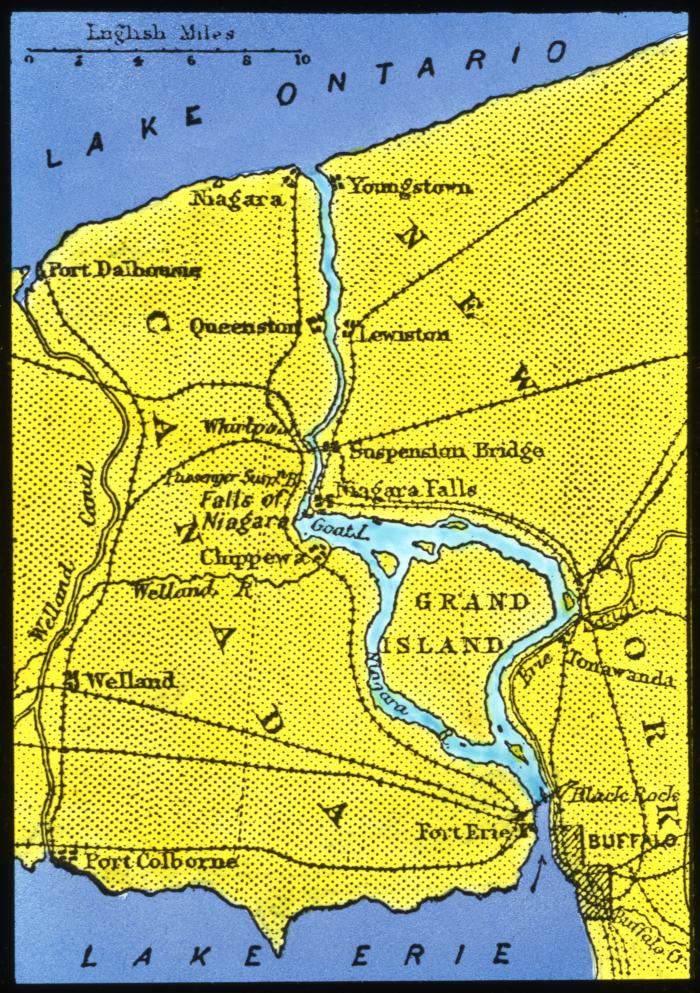 Map of the Niagara River and Welland Canal