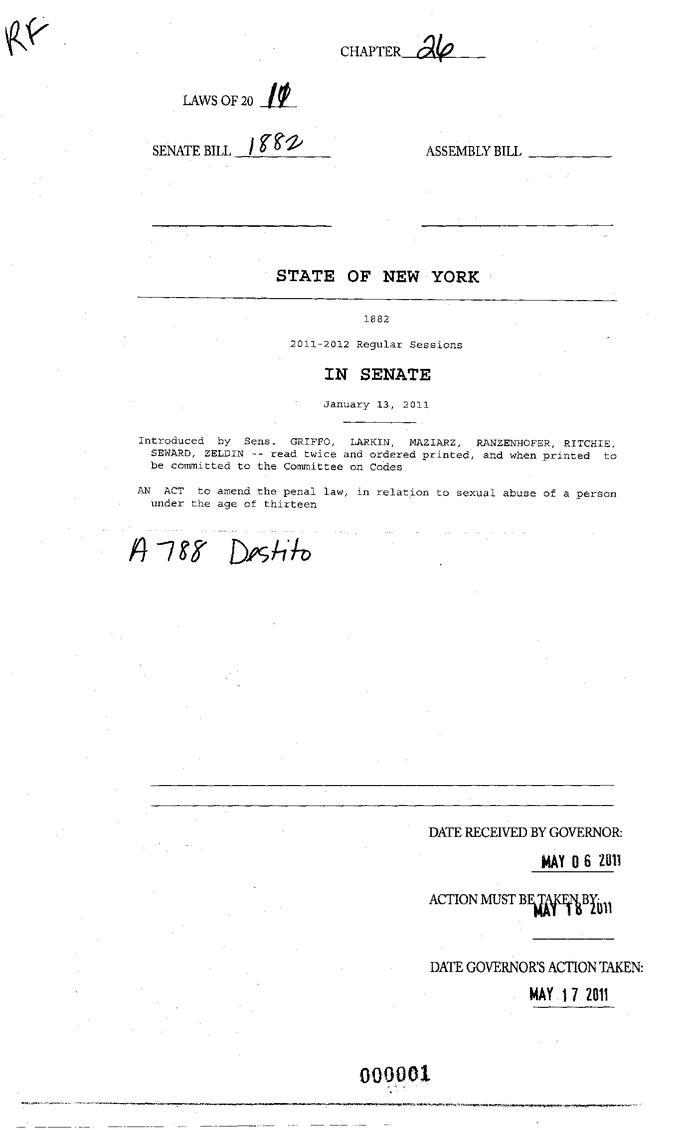 NYS Bill and Veto Jackets: 2011, Chapter 26