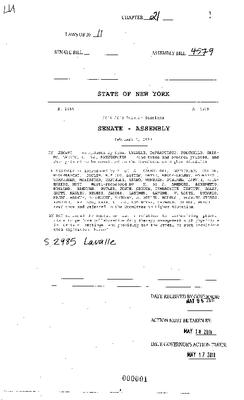 NYS Bill and Veto Jackets: 2011, Chapter 21