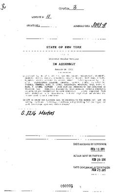 NYS Bill and Veto Jackets: 2011, Chapter 3