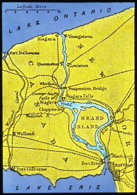 Map of the Niagara River and Welland Canal