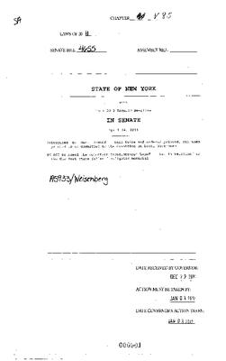 NYS Bill and Veto Jackets: 2011, Veto 85