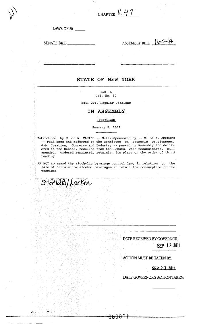 NYS Bill and Veto Jackets: 2011, Veto 49