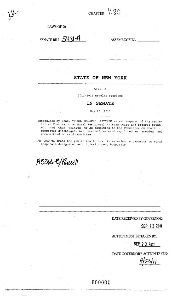 NYS Bill and Veto Jackets: 2011, Veto 80