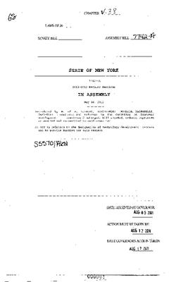 NYS Bill and Veto Jackets: 2011, Veto 38