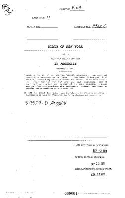 NYS Bill and Veto Jackets: 2011, Veto 59