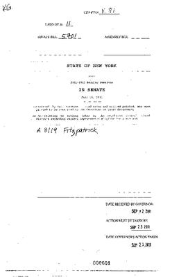 NYS Bill and Veto Jackets: 2011, Veto 81