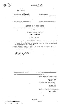 NYS Bill and Veto Jackets: 2011, Veto 75