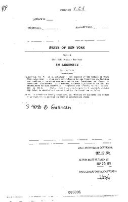 NYS Bill and Veto Jackets: 2011, Veto 65