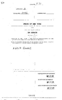 NYS Bill and Veto Jackets: 2011, Veto 71