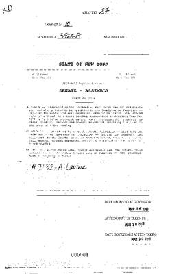 NYS Bill and Veto Jackets: 2010, Chapter 27