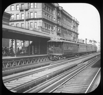 An electric elevated train in New York City