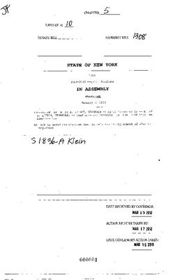 NYS Bill and Veto Jackets: 2010, Chapter 5