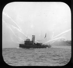 New York City fire boat in action