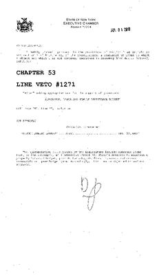 NYS Bill and Veto Jackets: 2010, Line Item Vetoes 1271-1320