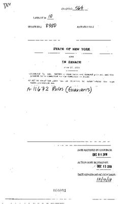 NYS Bill and Veto Jackets: 2010, Chapter 564