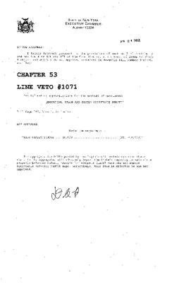 NYS Bill and Veto Jackets: 2010, Line Item Vetoes 1071-1120