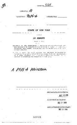 NYS Bill and Veto Jackets: 2010, Chapter 568