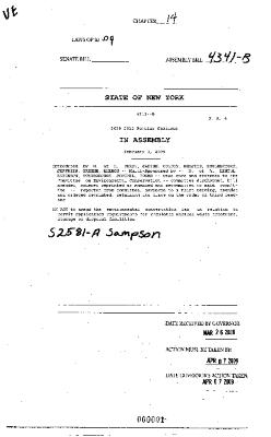 NYS Bill and Veto Jackets: 2009, Chapter 14