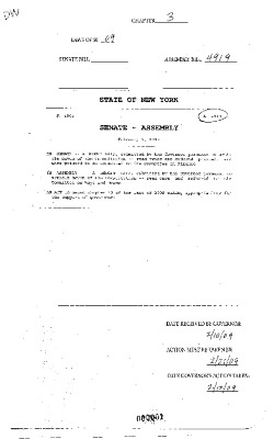 NYS Bill and Veto Jackets: 2009, Chapter 3