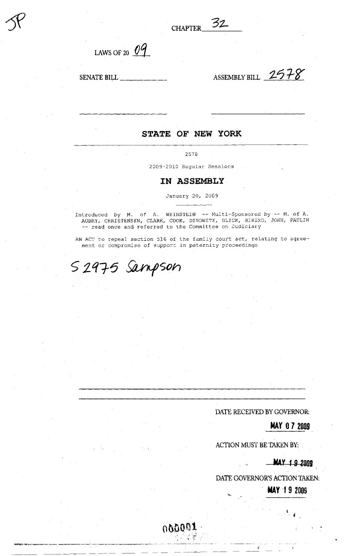 NYS Bill and Veto Jackets: 2009, Chapter 32