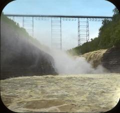 N.Y. Portage. Genessee River. First Falls & R. R. Bridge.