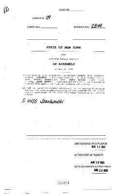 NYS Bill and Veto Jackets: 2009, Veto 47
