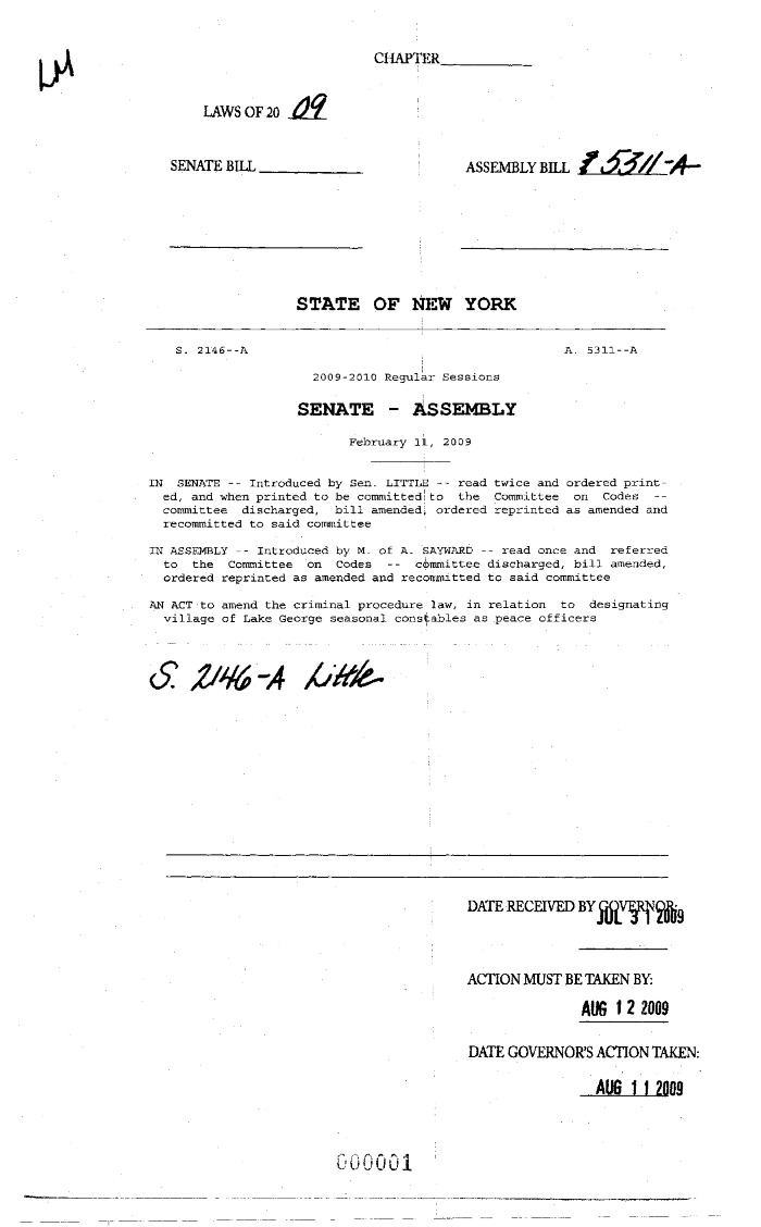 NYS Bill and Veto Jackets: 2009, Veto 36