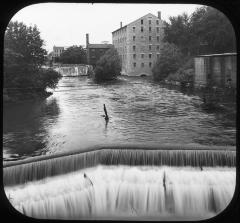 Factory, river & dam at Seneca Falls