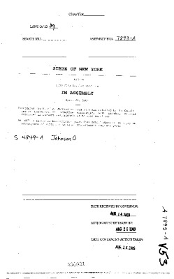 NYS Bill and Veto Jackets: 2009, Veto 53