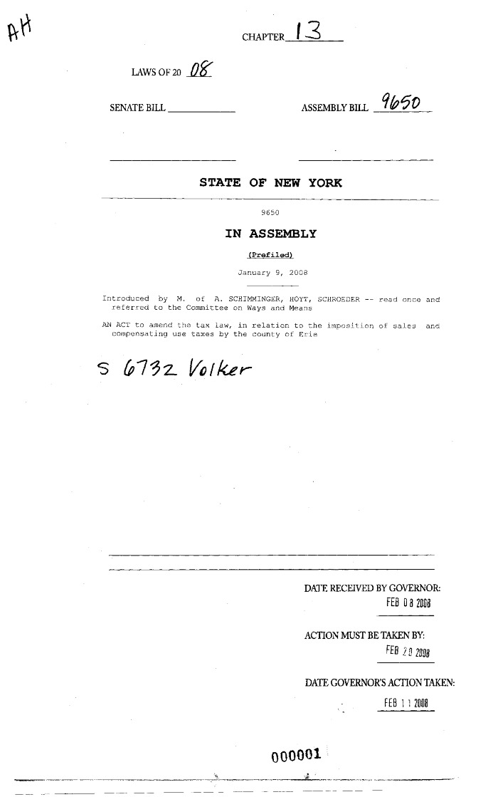 NYS Bill and Veto Jackets: 2008, Chapter 13