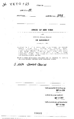 NYS Bill and Veto Jackets: 2009, Veto 63