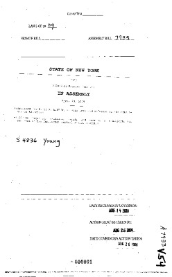 NYS Bill and Veto Jackets: 2009, Veto 54