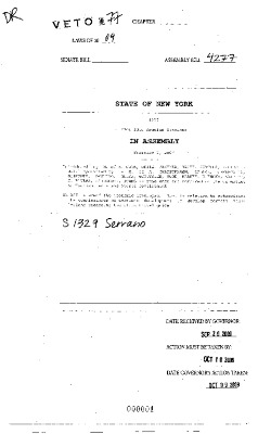 NYS Bill and Veto Jackets: 2009, Veto 77