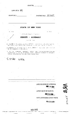 NYS Bill and Veto Jackets: 2009, Veto 58