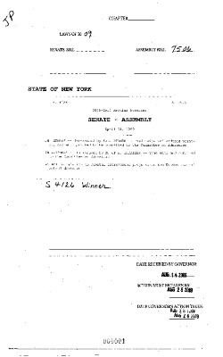 NYS Bill and Veto Jackets: 2009, Veto 52