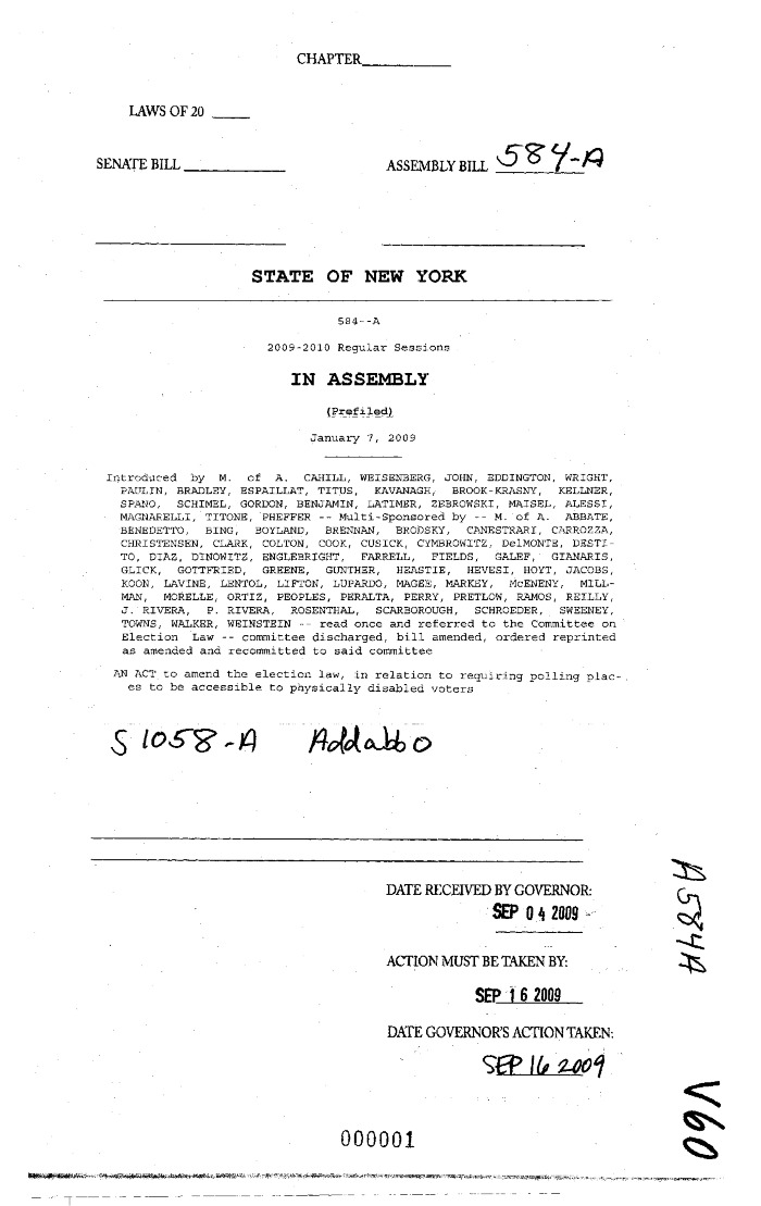 NYS Bill and Veto Jackets: 2009, Veto 60