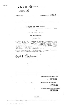 NYS Bill and Veto Jackets: 2009, Veto 80
