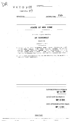 NYS Bill and Veto Jackets: 2009, Veto 59