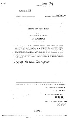 NYS Bill and Veto Jackets: 2009, Veto 79