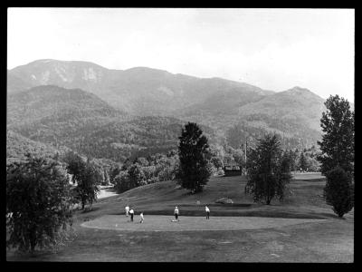 Putting on Golf Links of Ausable Club, St. Huberts, New York