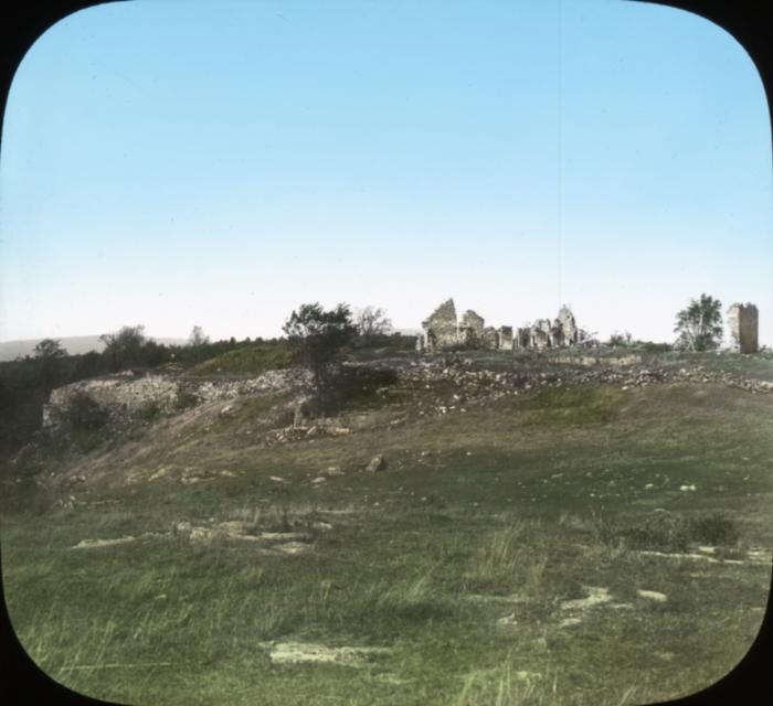 Panorama of Fort Ticonderoga ruins, looking west