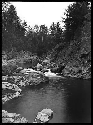 East Branch of the Ausable Cutting Its way through Unstratified Rock Near Keene, New York