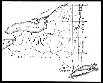 Outline Map of New York State, with Rivers