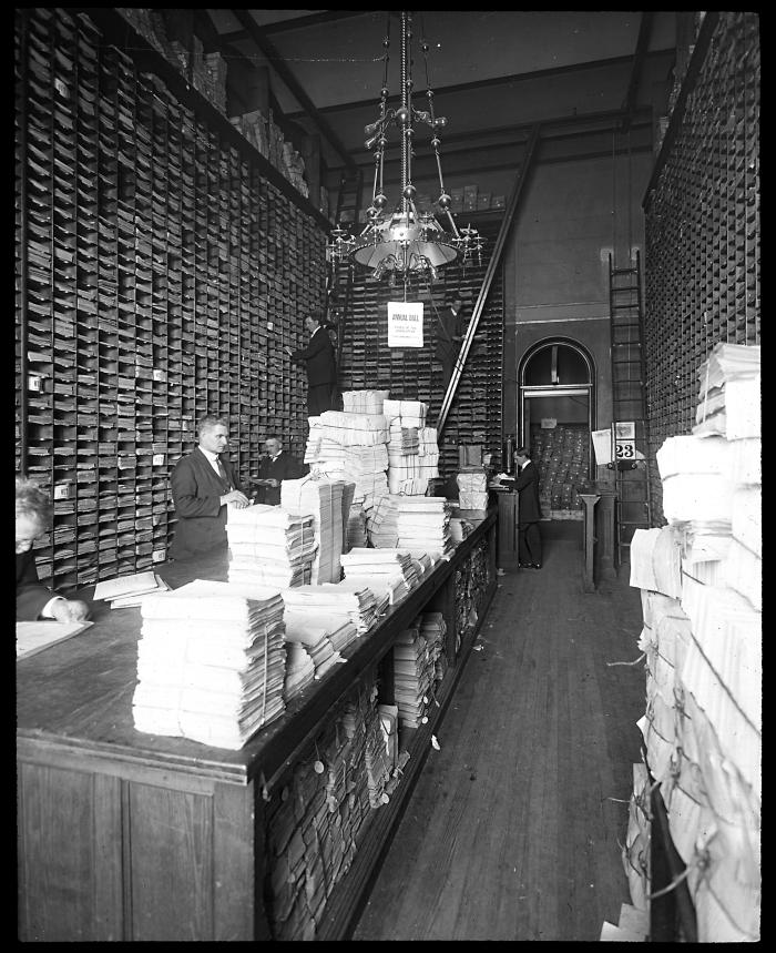 Capitol: Assembly Document Room with Attendants, Albany, New York