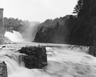 Horseshoe Falls with Rainbow Falls in the Distance, Ausable Chasm, New York