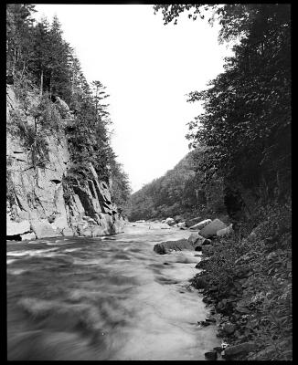 West Branch of Ausable River Rushing Through Wilmington Notch in New York