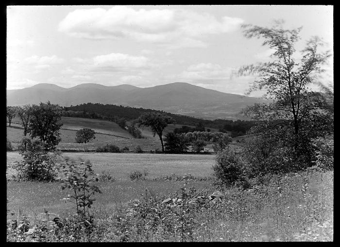 Peaks of the Catskills: (left to right) Blackhead, Black Dome, Thomas Cole, Windham High Peak, from a point between Smith's Corners and Medusa.